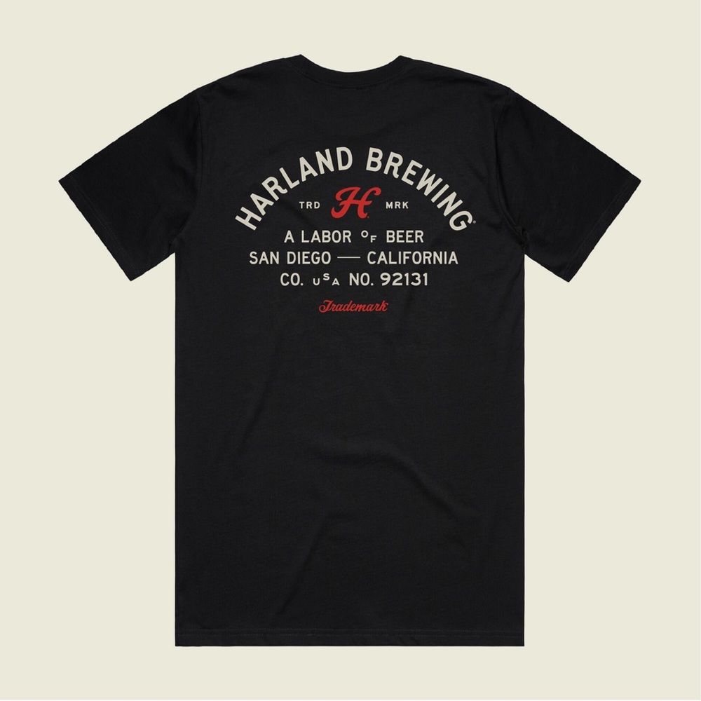 Harland Brewing Black Unisex Japanese Lager T-Shirt Size Large